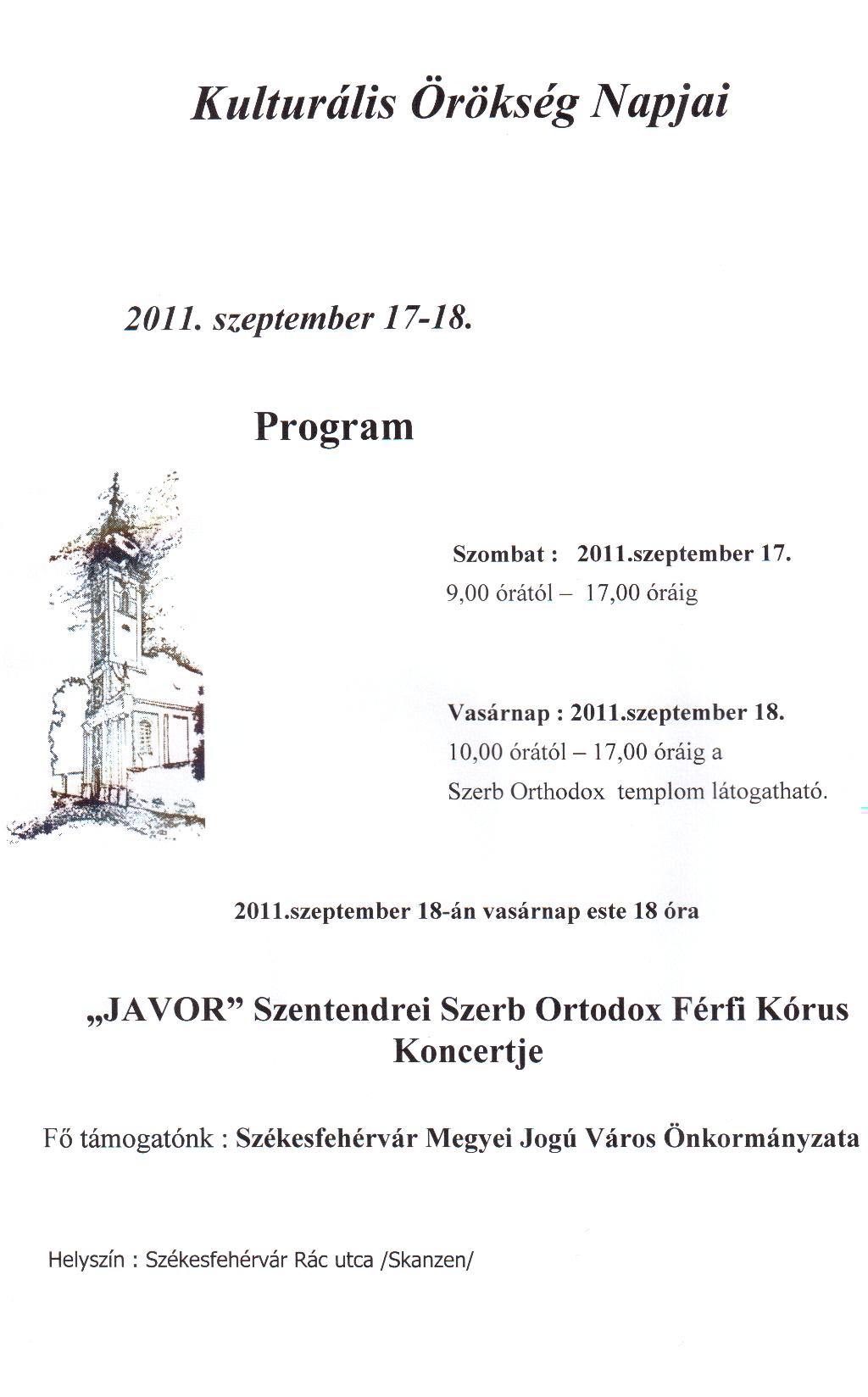 Kulturális Örökség Napjai 2011-09-17-18.