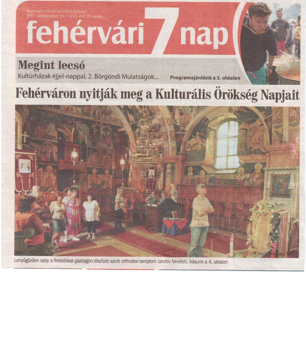 Fehérvár Hét 2011.09.17